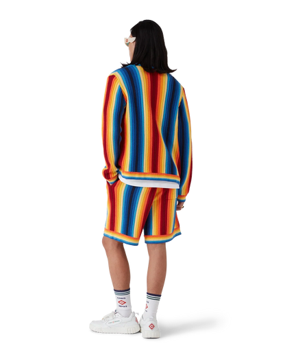 Shorts en tissu éponge rayé dégradé