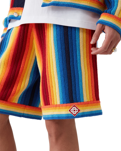 Shorts en tissu éponge rayé dégradé
