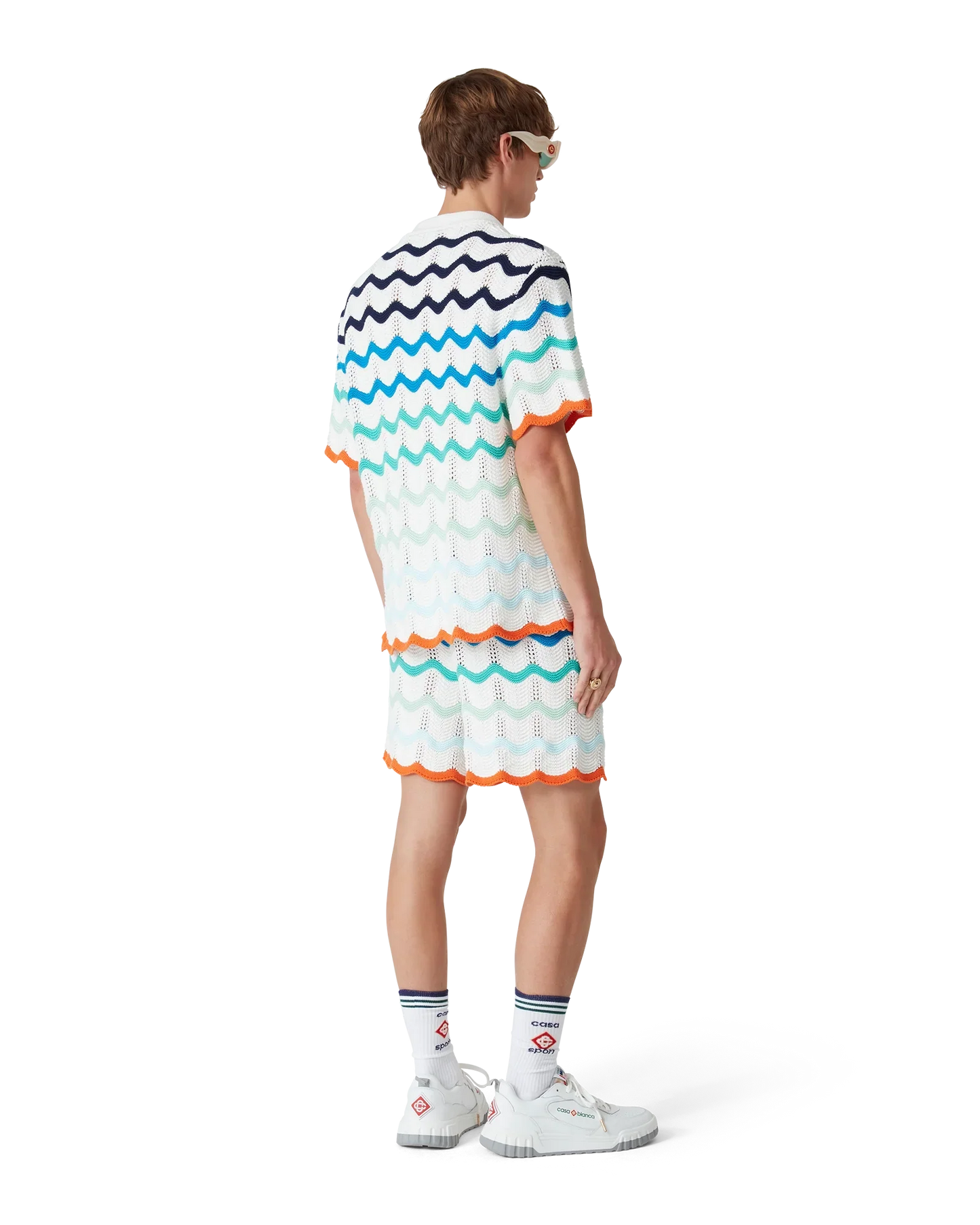 Shorts de bain en crochet à motif ondulé