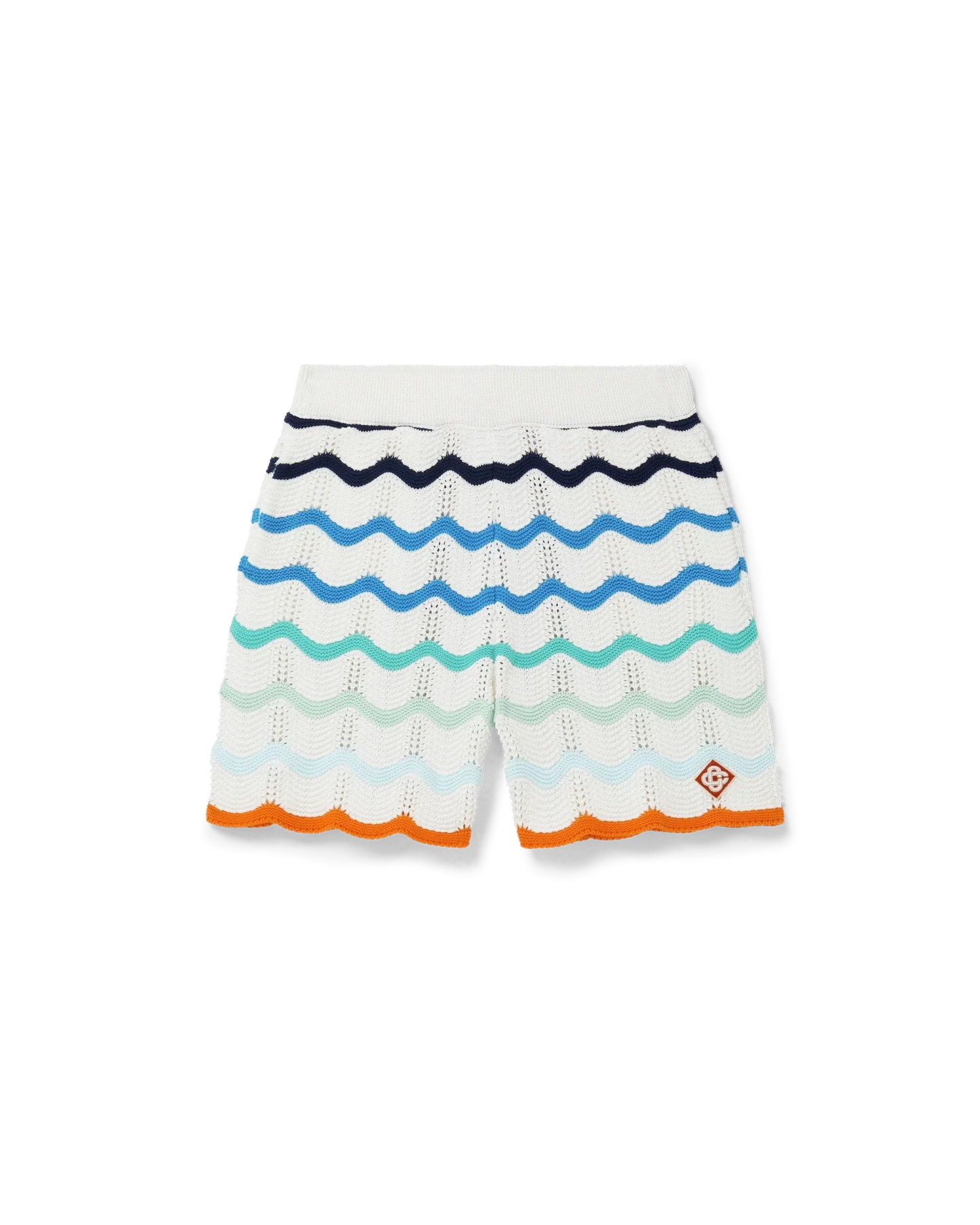 Shorts de bain en crochet à motif ondulé