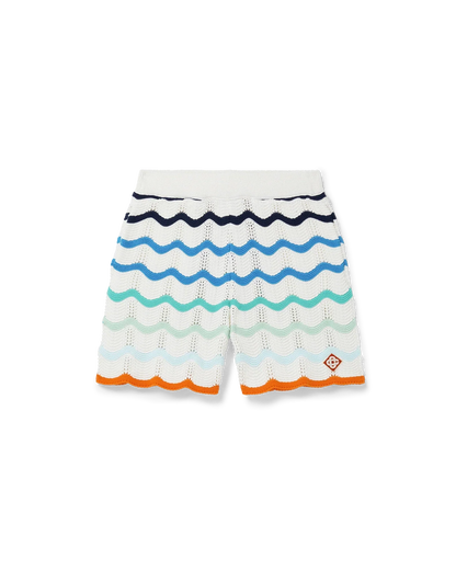 Shorts de bain en crochet à motif ondulé