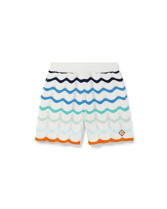 Gradient Wave Crochet Shorts