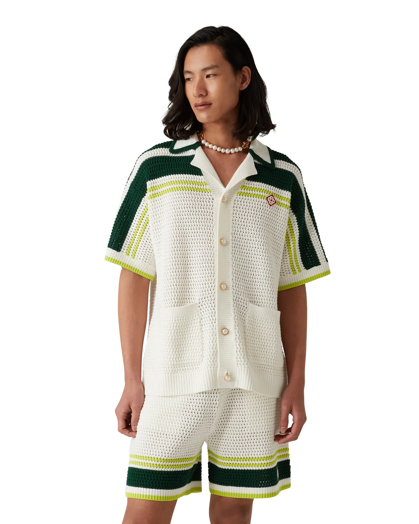 Chemise de tennis en crochet à manches courtes