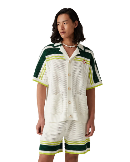 Chemise de tennis en crochet à manches courtes