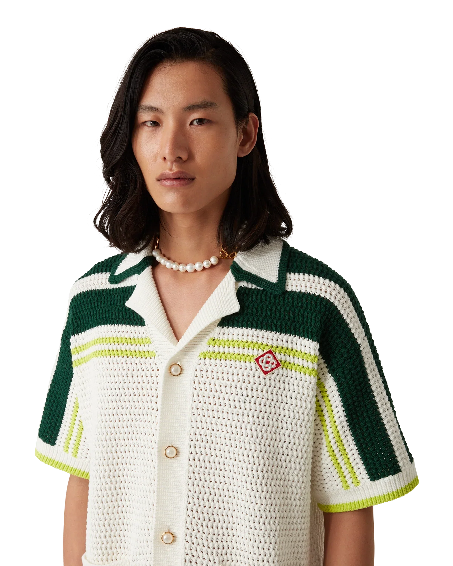 Chemise de tennis en crochet à manches courtes