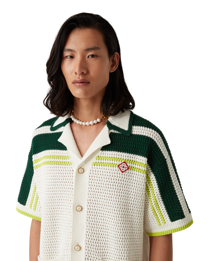 Chemise de tennis en crochet à manches courtes