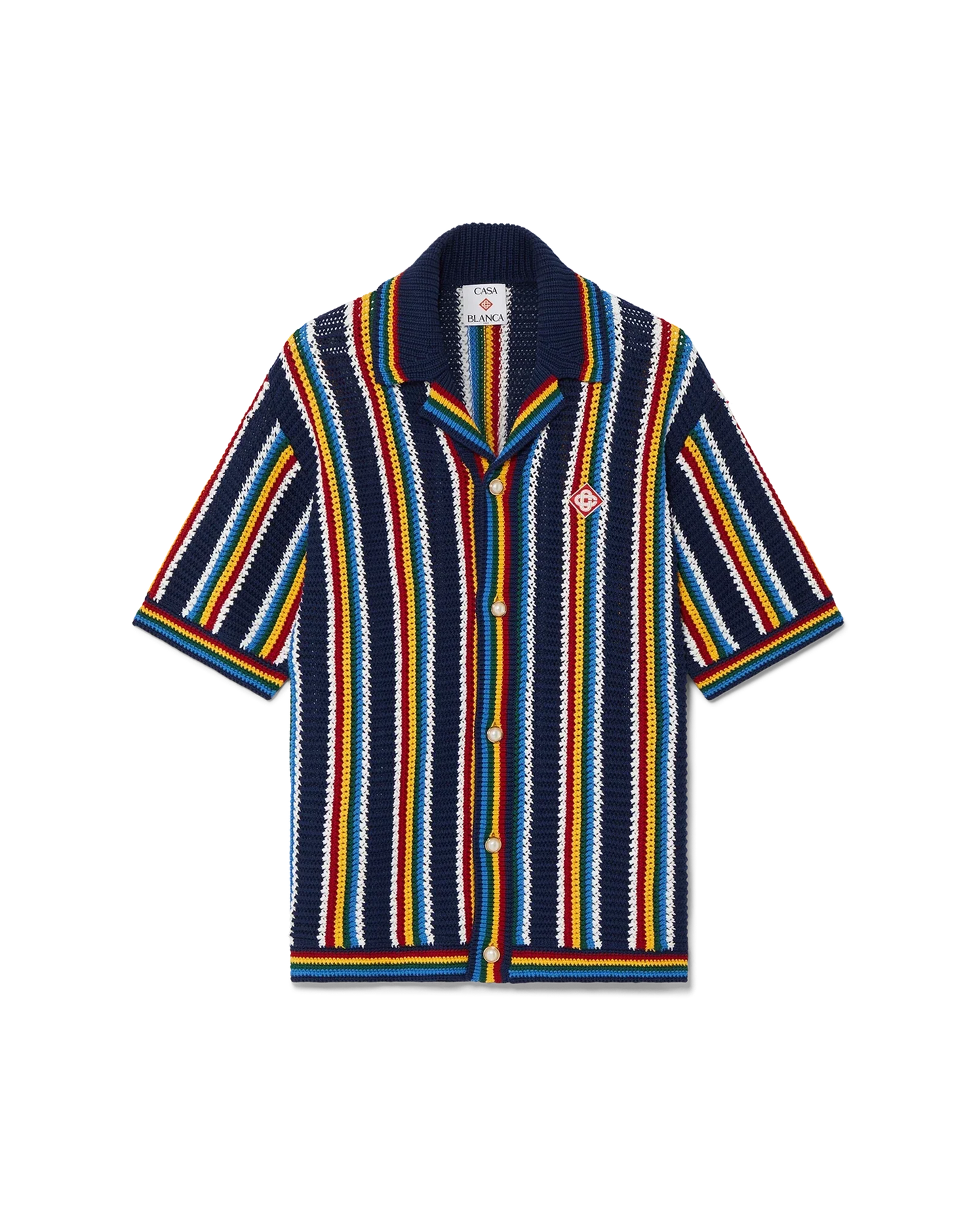 Chemise à rayures en crochet à manches courtes
