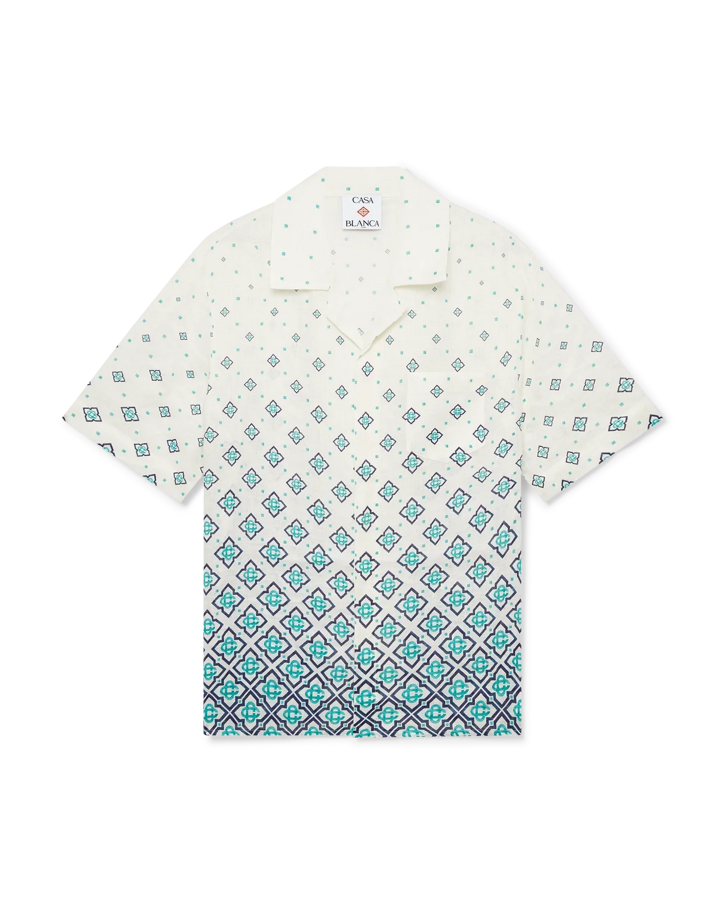 Gradient Monogram Short Sleeve Linen Shirt