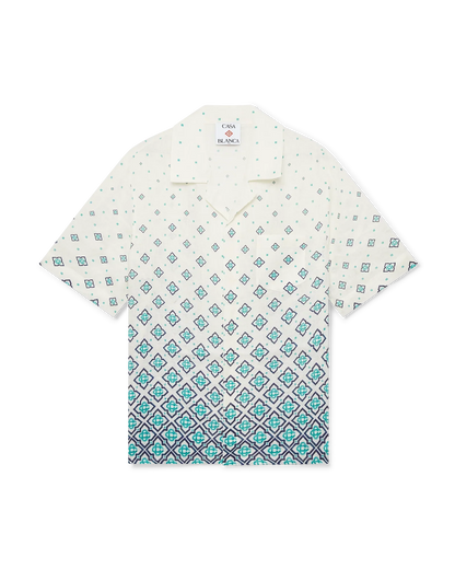 Gradient Monogram Short Sleeve Linen Shirt