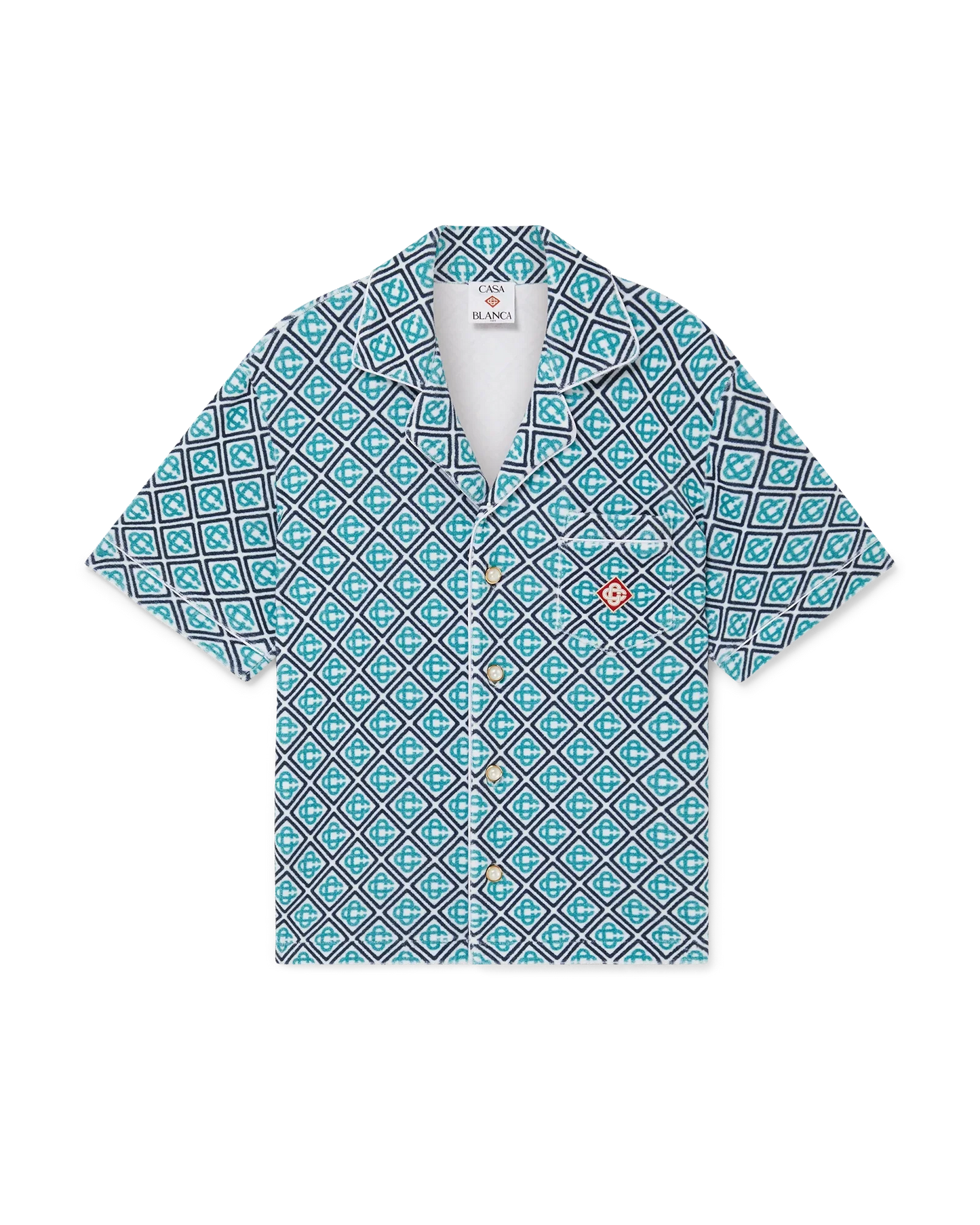 Chemise éponge monogrammée à manches courtes