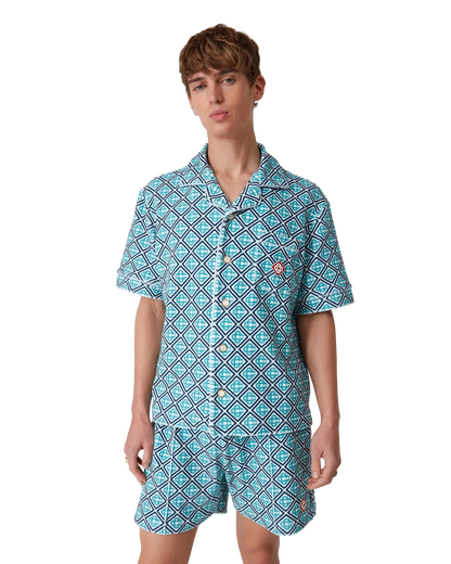 Chemise éponge monogrammée à manches courtes