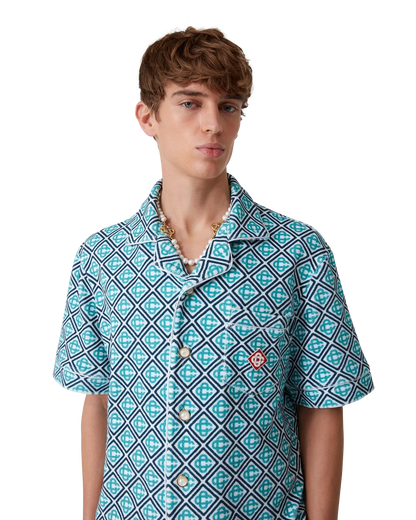 Chemise éponge monogrammée à manches courtes