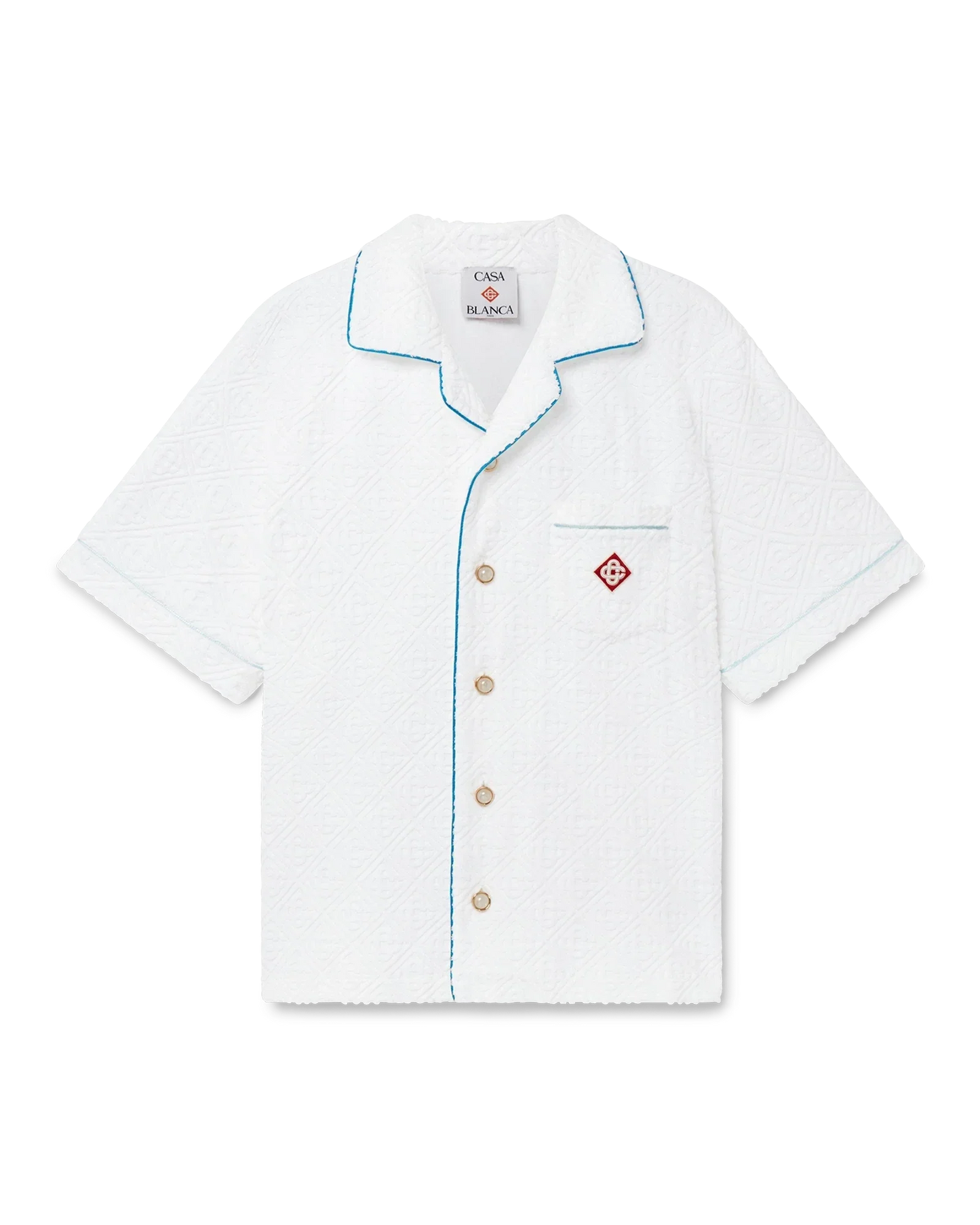 Chemise éponge à manches courtes rayures tennis