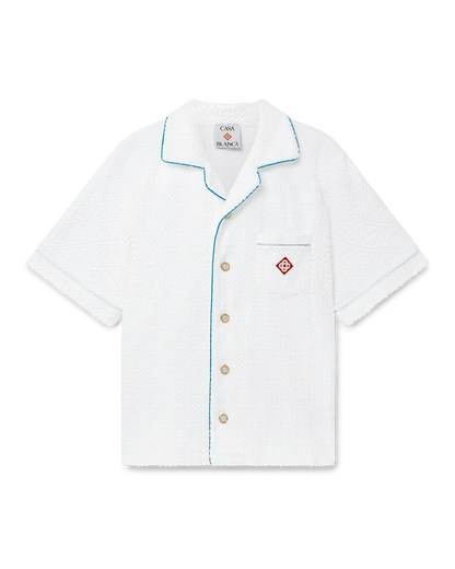 Chemise éponge à manches courtes rayures tennis