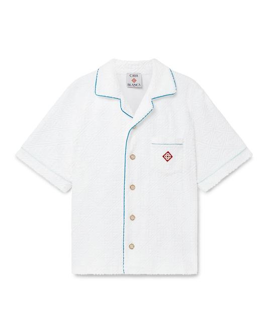 Tennis Stripe Short Sleeve Towelling Shirt