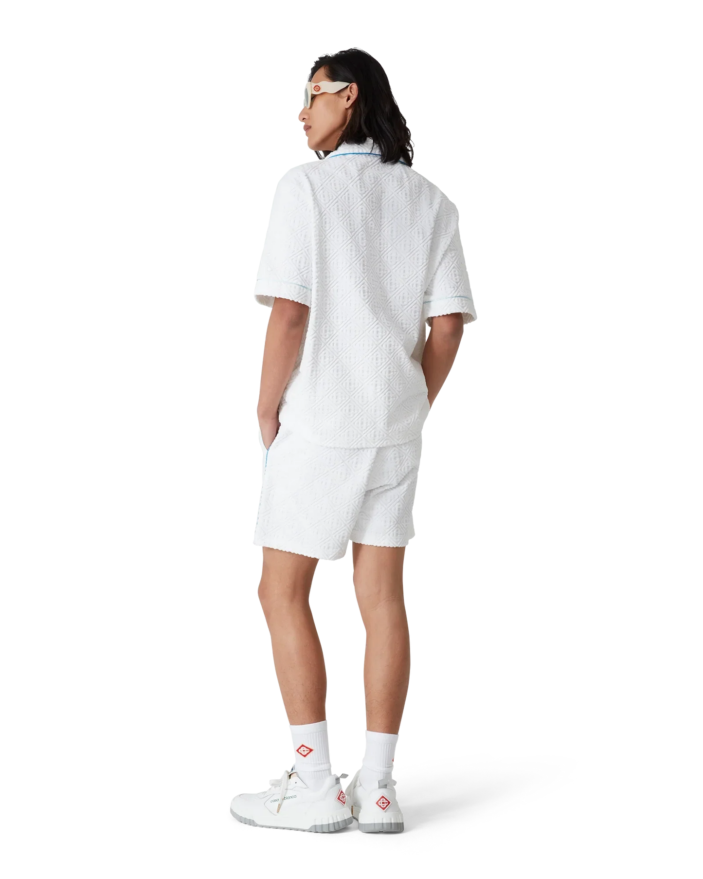 Chemise éponge à manches courtes rayures tennis