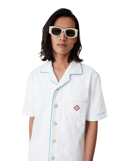 Chemise éponge à manches courtes rayures tennis