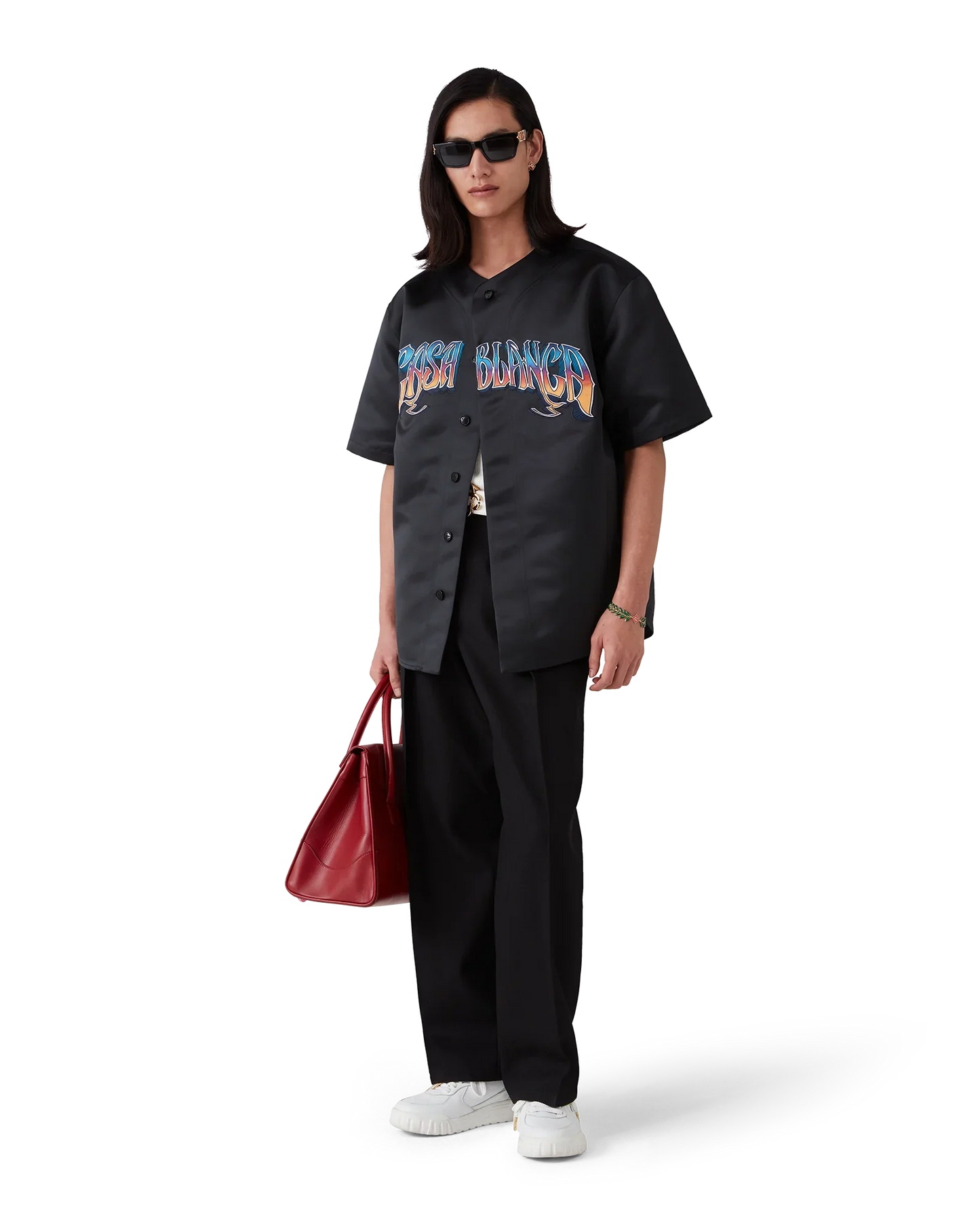 Chemise de baseball gothique à manches courtes