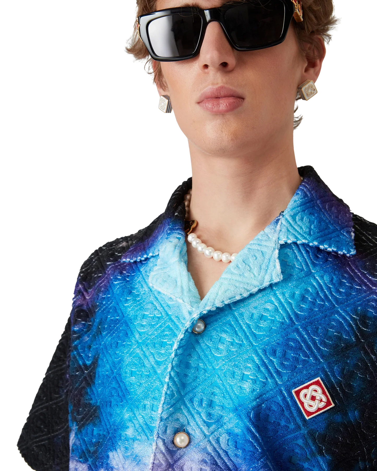 Chemise Éponge Dégradée à Manches Courtes