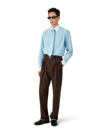 Chemise à manches longues jacquard Laurel Stripe