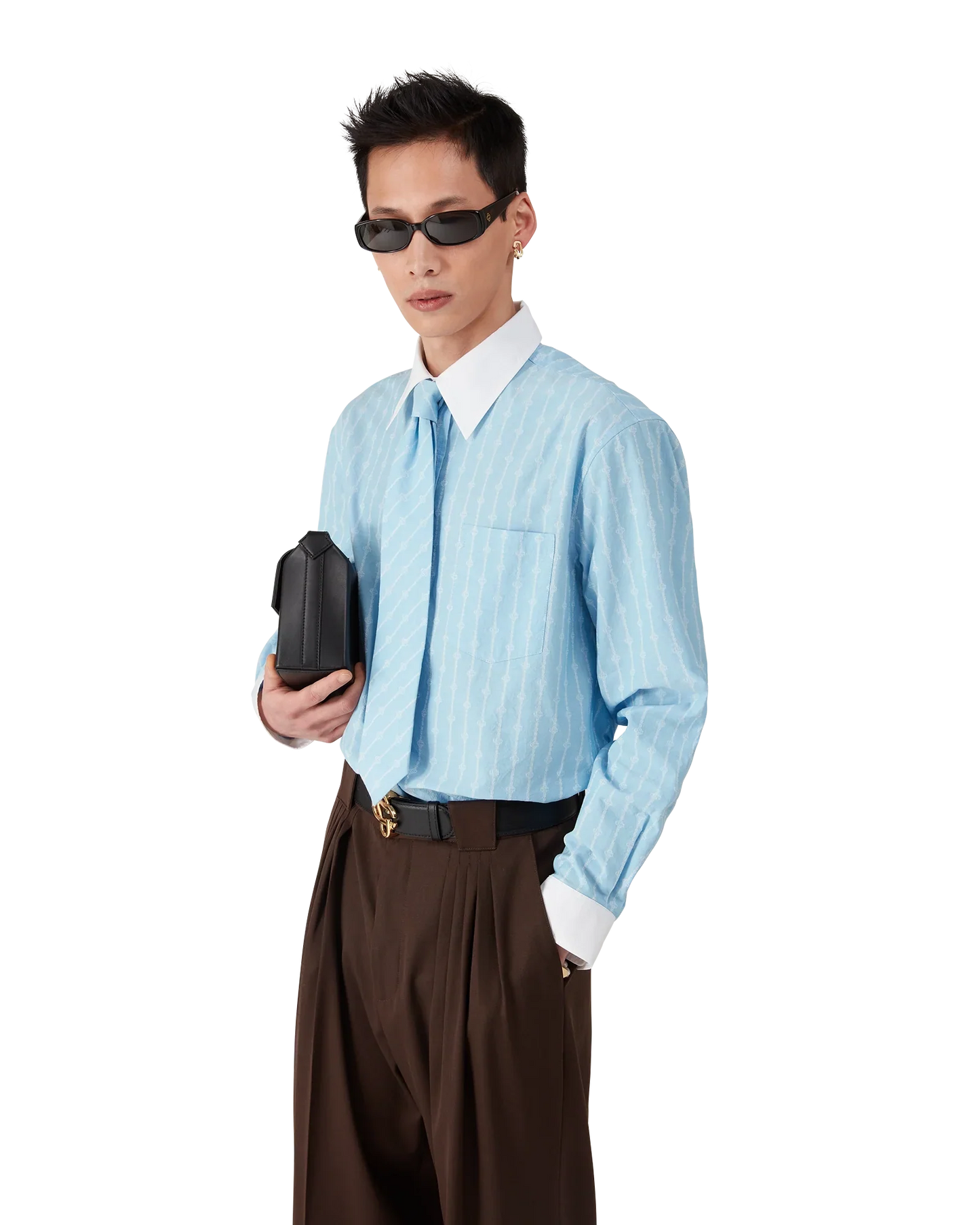 Chemise à manches longues jacquard Laurel Stripe