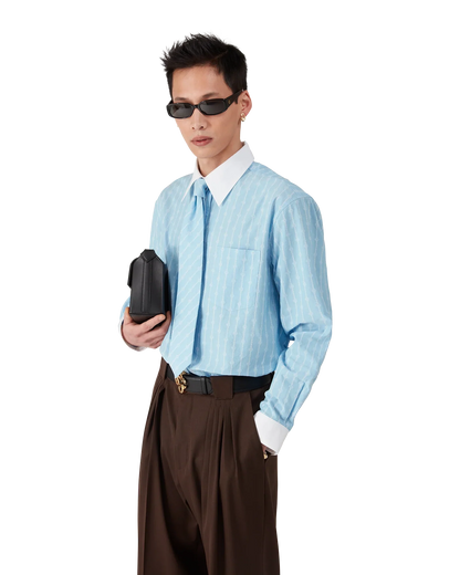 Chemise à manches longues jacquard Laurel Stripe
