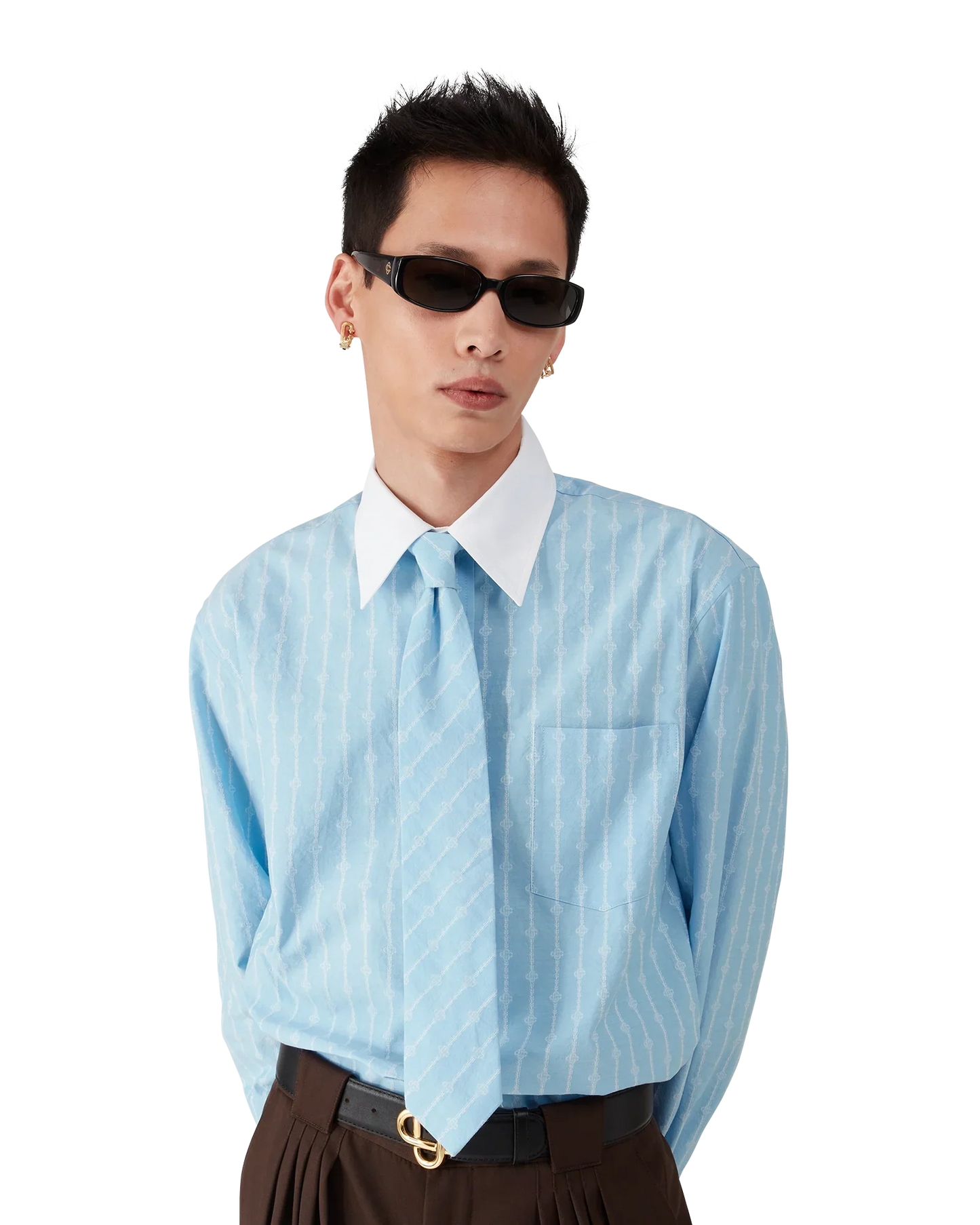 Chemise à manches longues jacquard Laurel Stripe