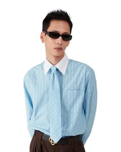 Chemise à manches longues jacquard Laurel Stripe