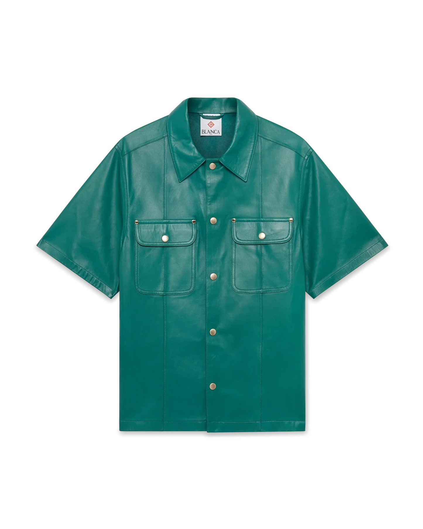 Chemise en cuir à manches courtes