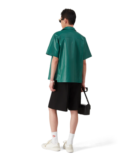 Chemise en cuir à manches courtes