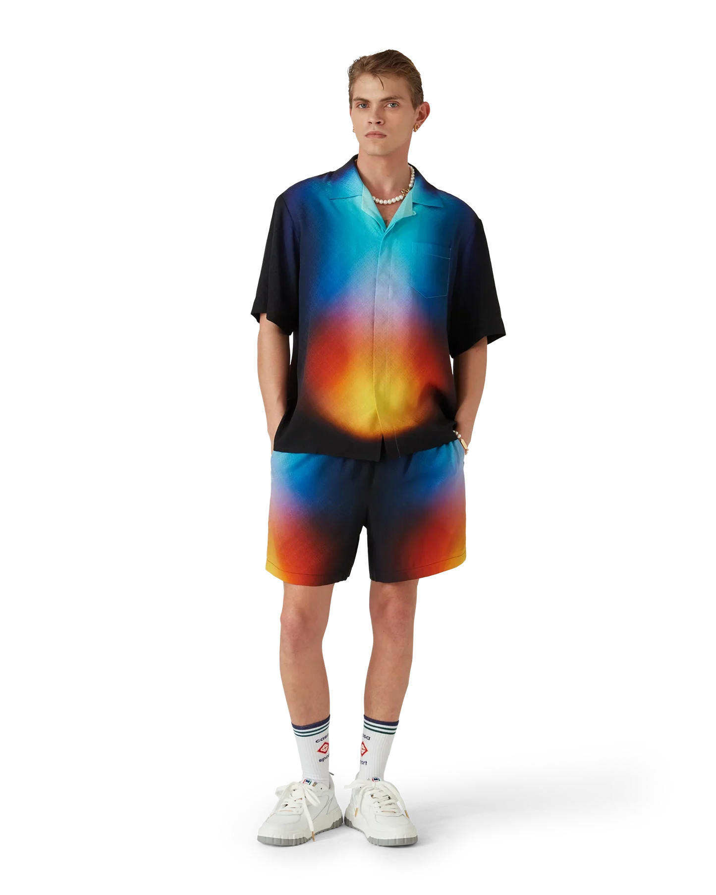 Shorts en soie dégradés