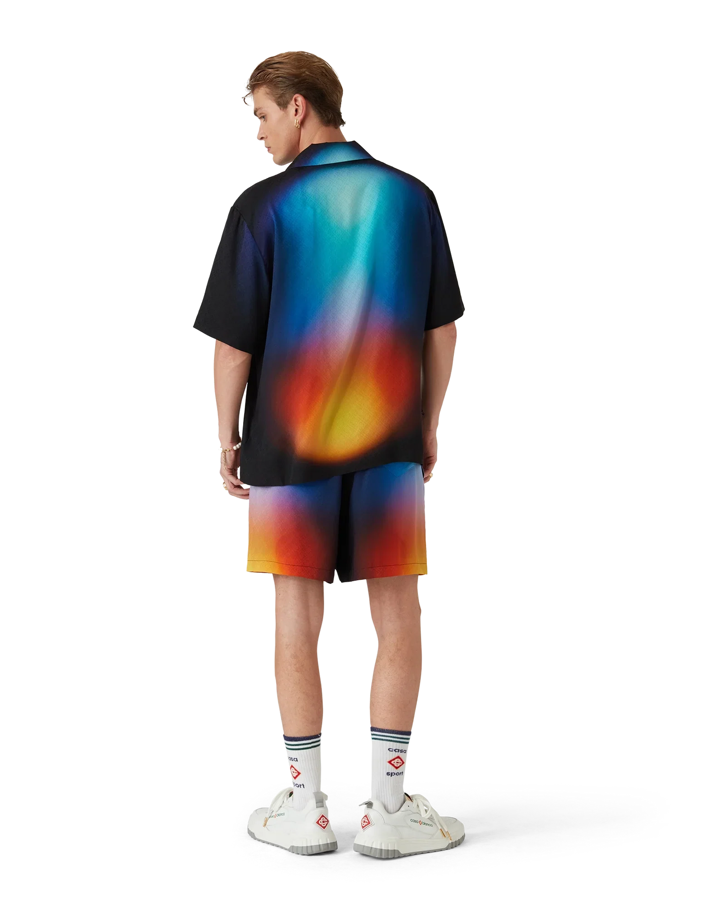Shorts en soie dégradés