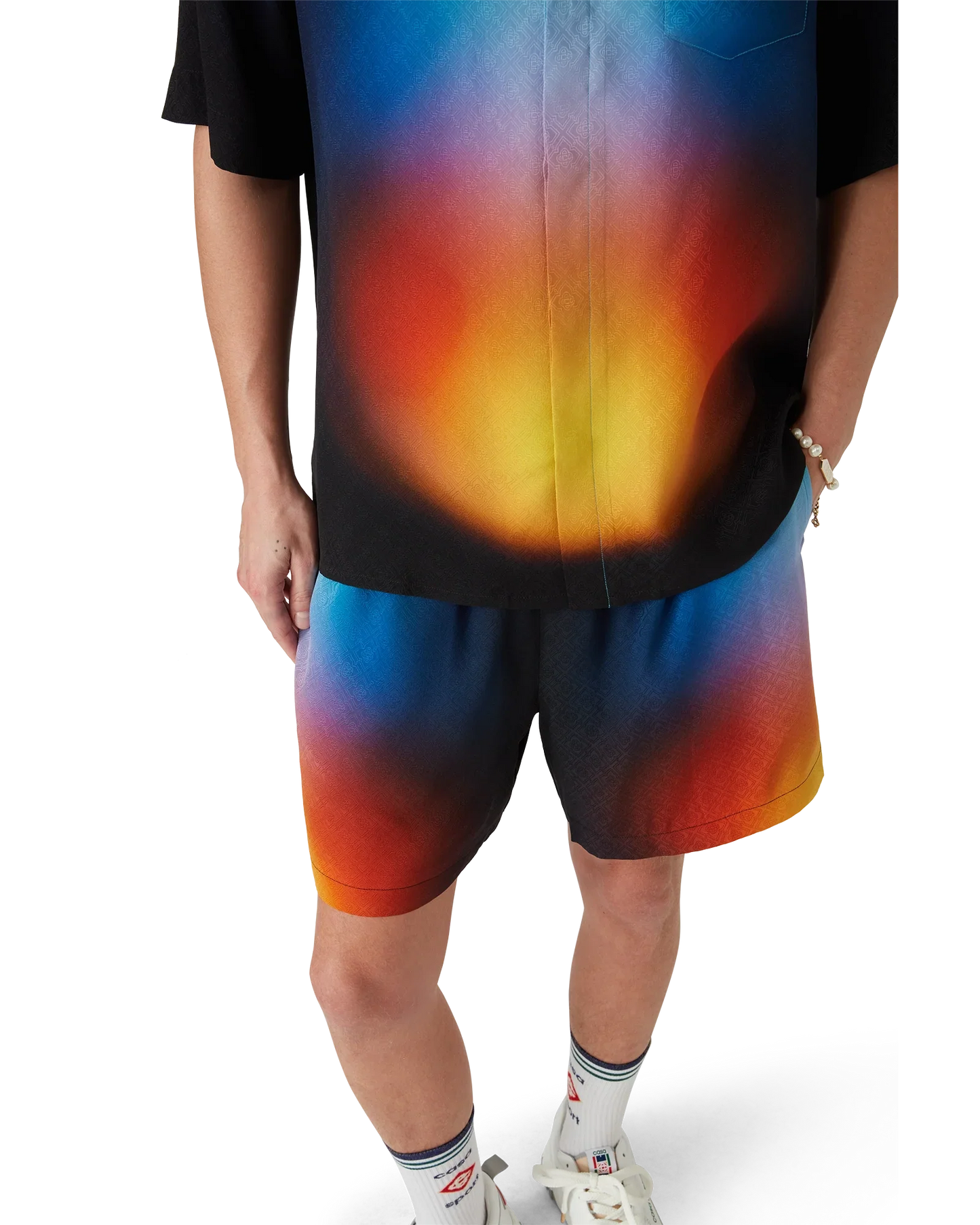 Shorts en soie dégradés