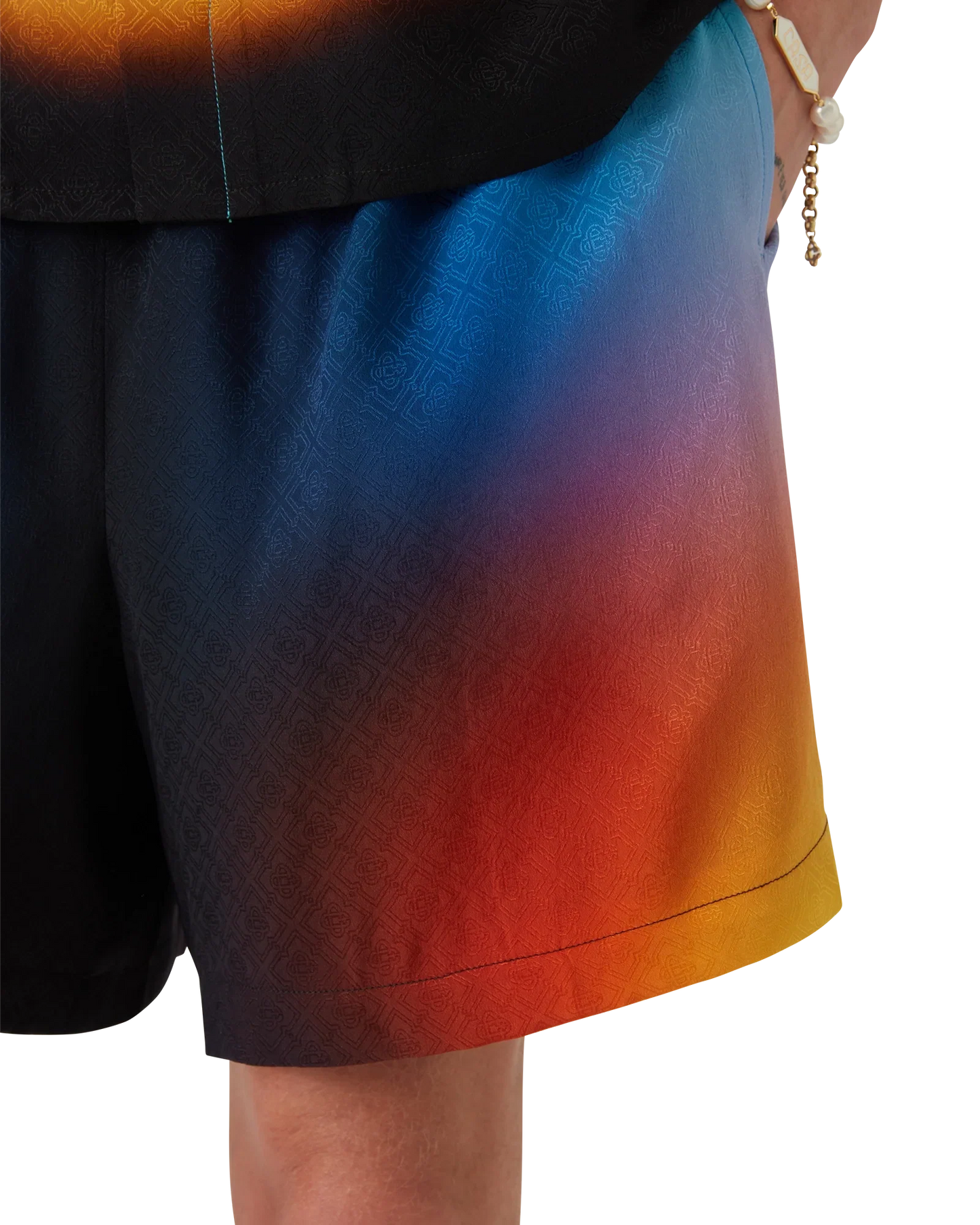 Shorts en soie dégradés