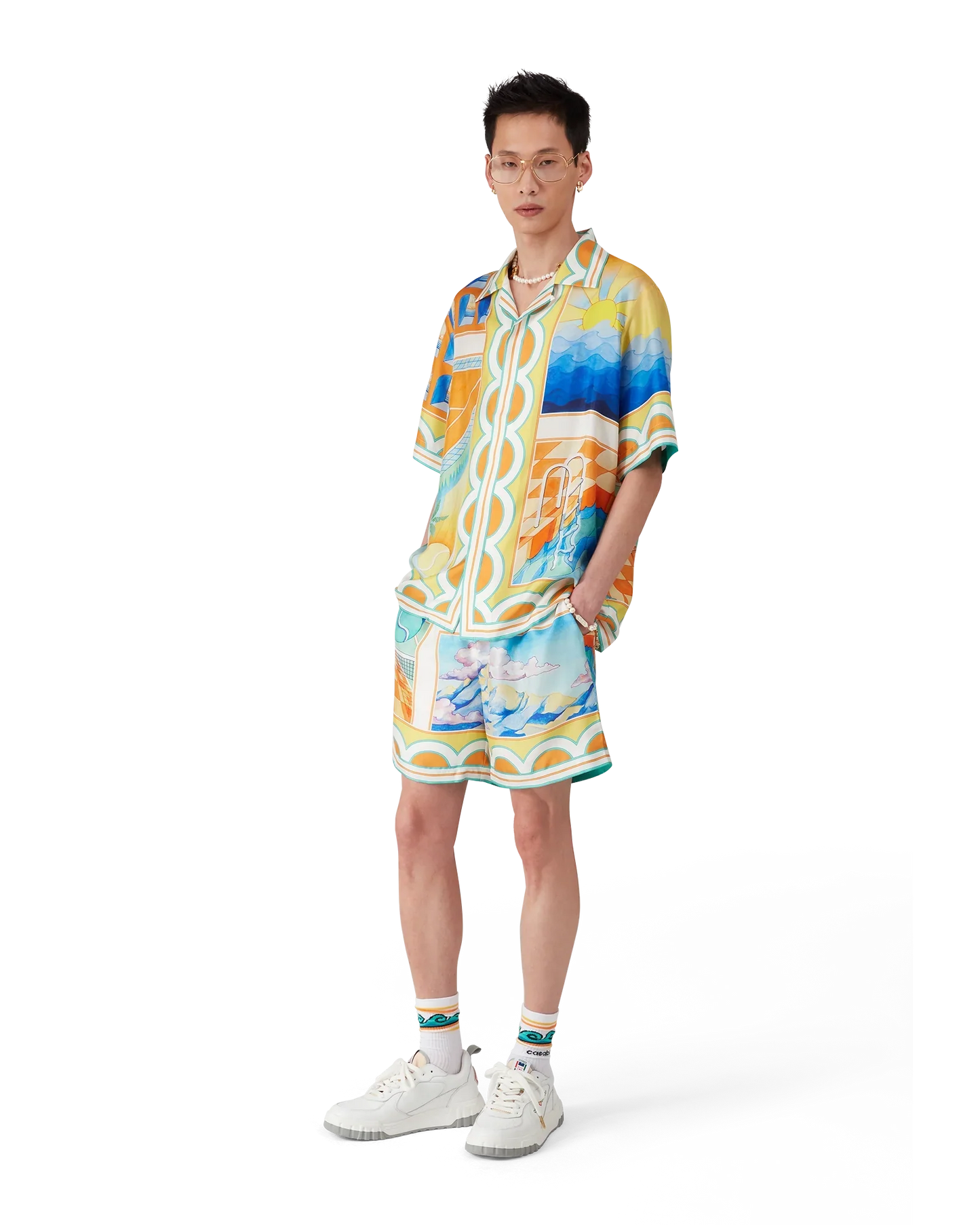 Shorts en soie Surréaliste Pool