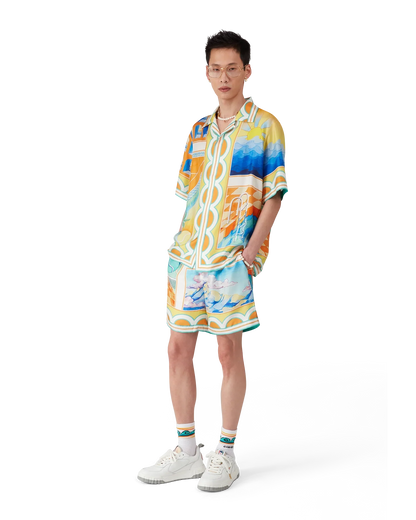 Shorts en soie Surréaliste Pool