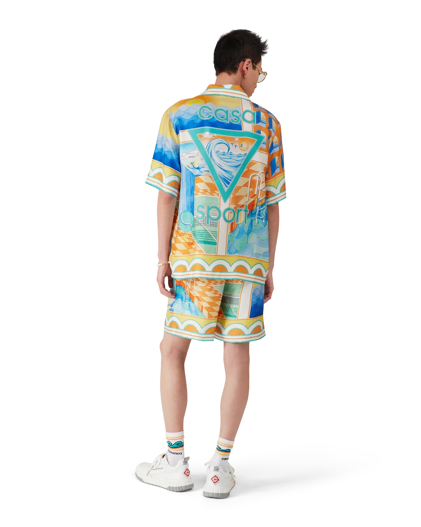 Shorts en soie Surréaliste Pool