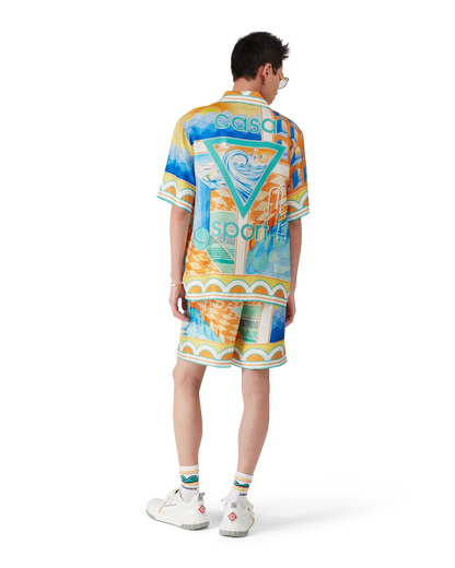 Shorts en soie Surréaliste Pool