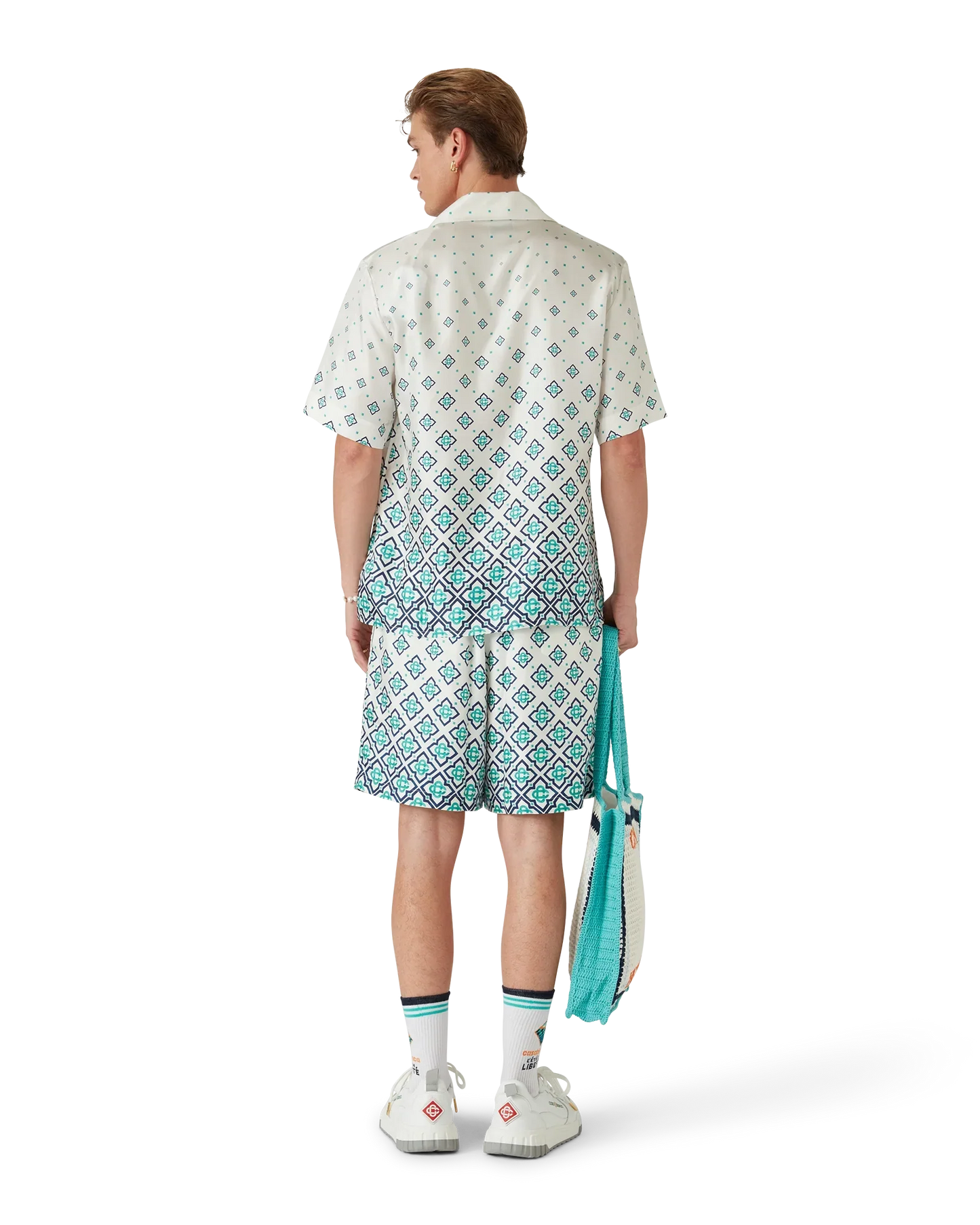 Shorts en soie à monogramme dégradé