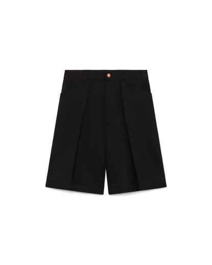 Shorts Plissés Ajustés en Laine
