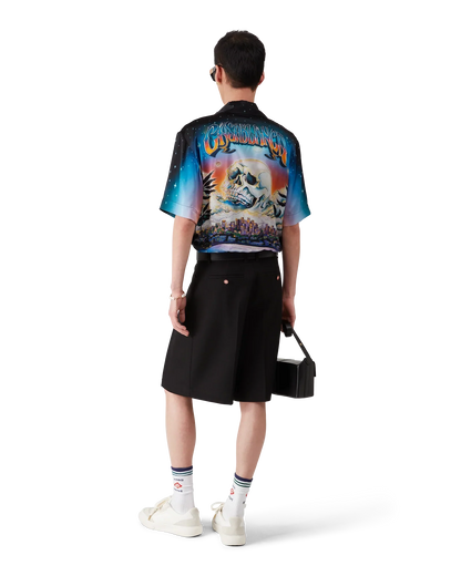 Shorts Plissés Ajustés en Laine