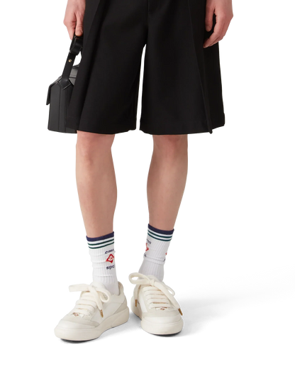 Shorts Plissés Ajustés en Laine
