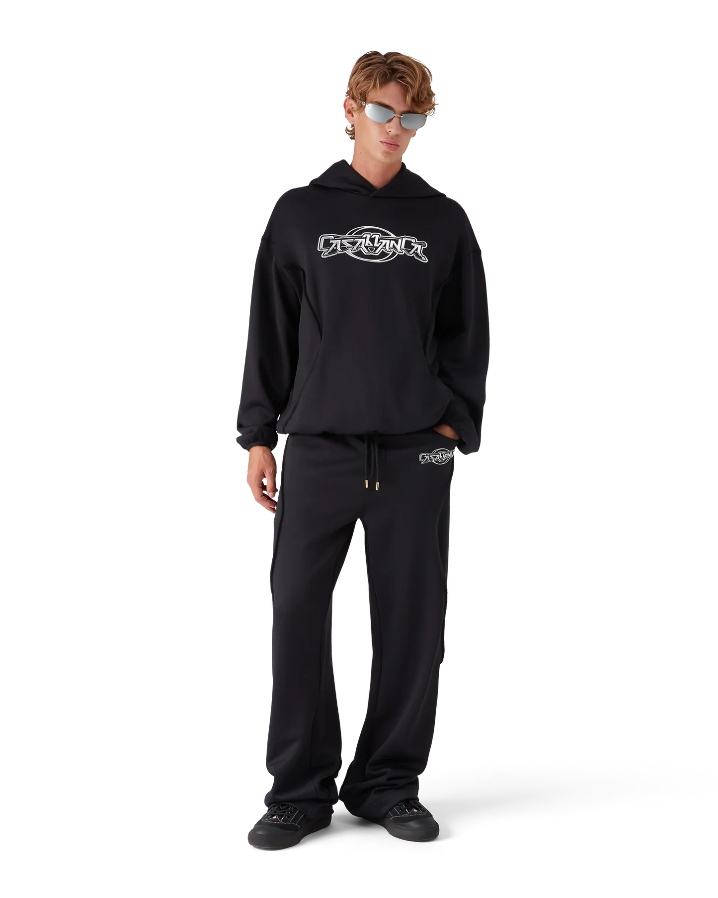 Oversized Panelled Hooded Sweatshirt