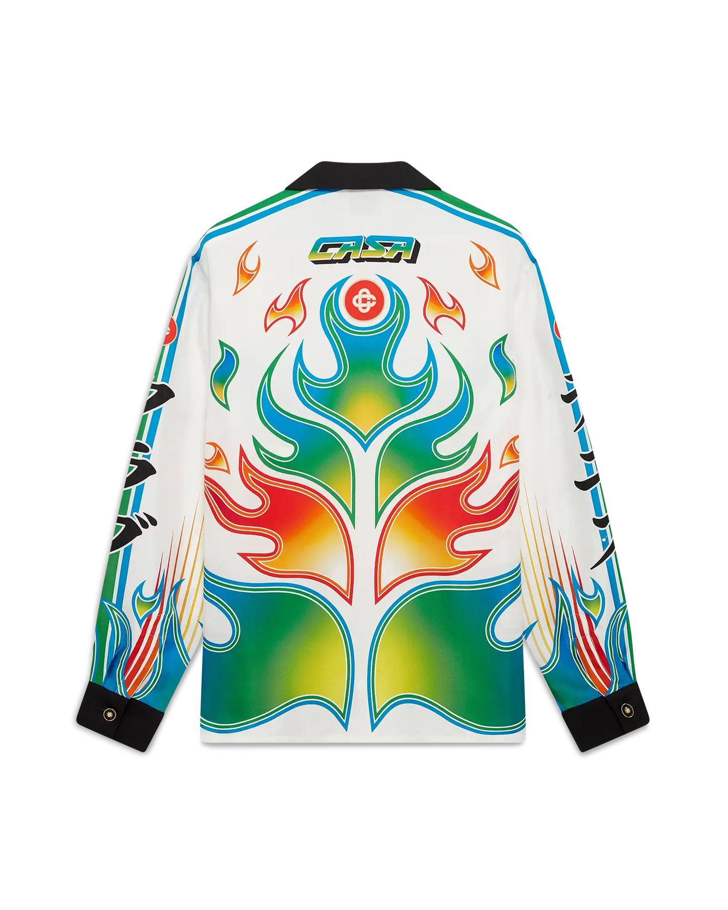 Flame Laurel  Long Sleeve Silk Twill Shirt