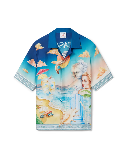 Chemise en soie à manches courtes Le Plongeon
