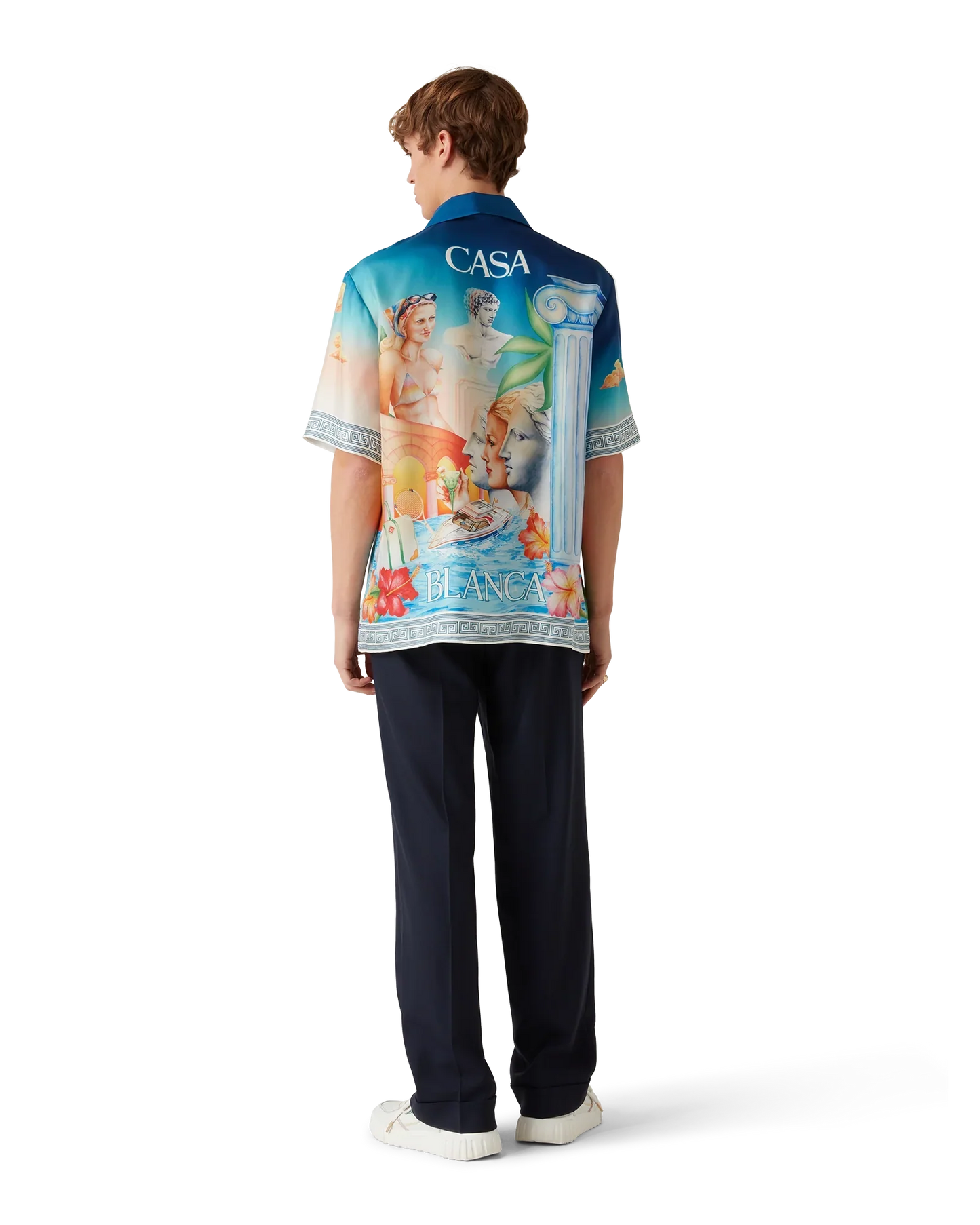 Chemise en soie à manches courtes Le Plongeon