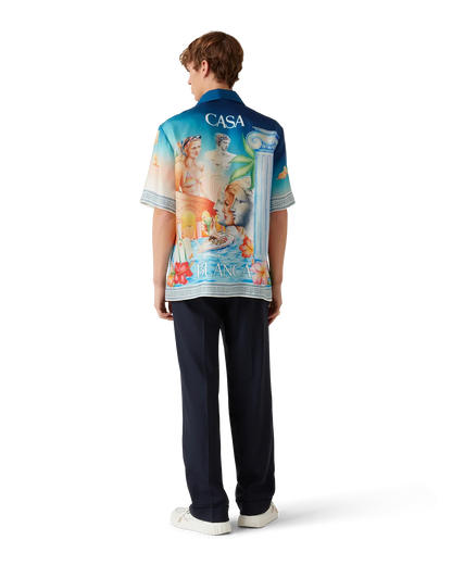 Chemise en soie à manches courtes Le Plongeon
