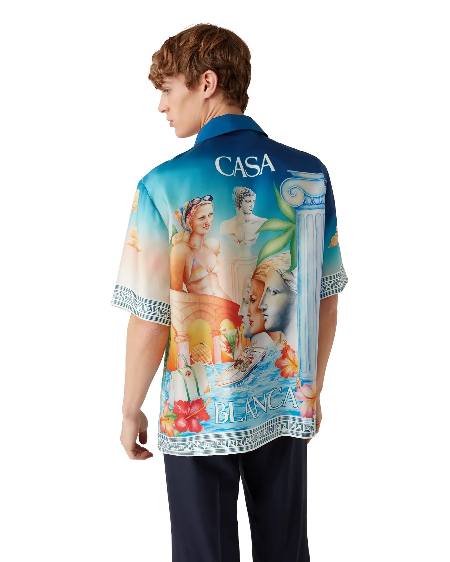 Chemise en soie à manches courtes Le Plongeon