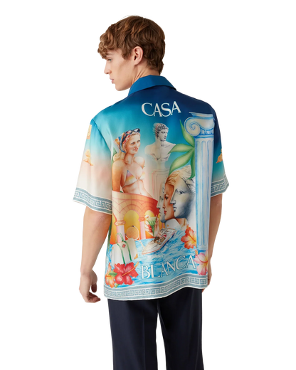 Chemise en soie à manches courtes Le Plongeon