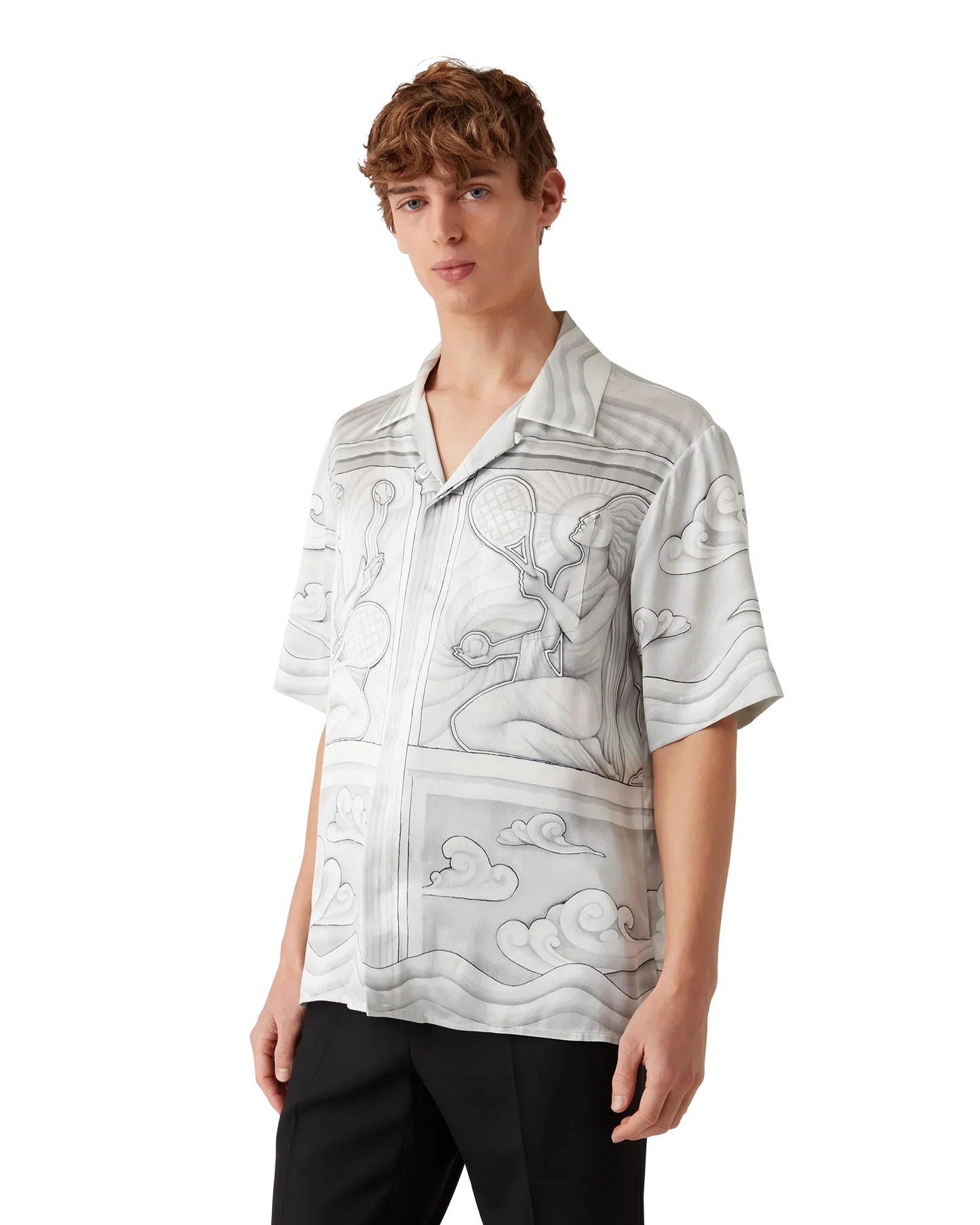 Chemise en soie à manches courtes Sacred Stone